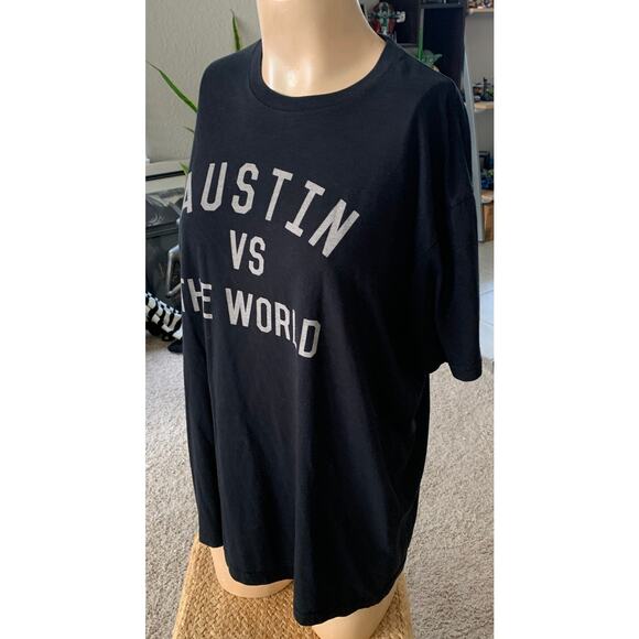 Men's Austin Vs the World black tshirt sz XL - Picture 2 of 4